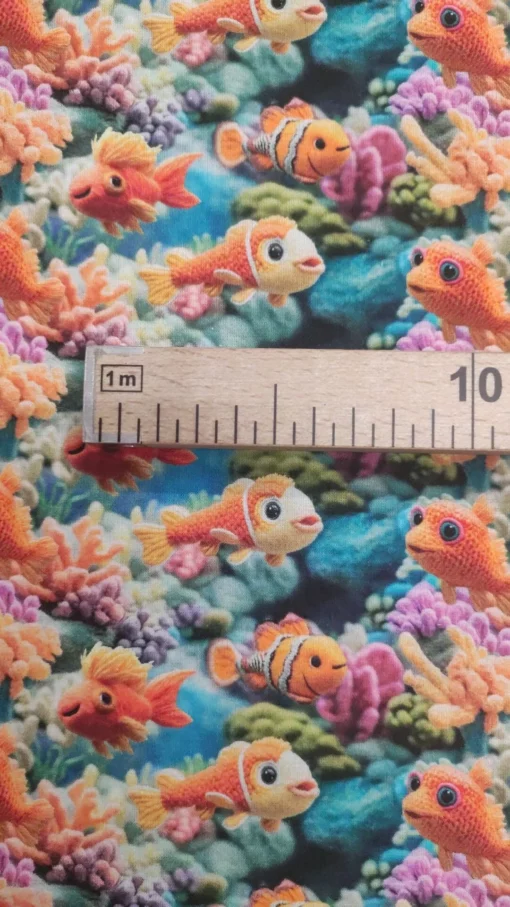 Tecido 100% Algodão | Estampa 3D | Estampado Infantil | Peixinhos - Image 4