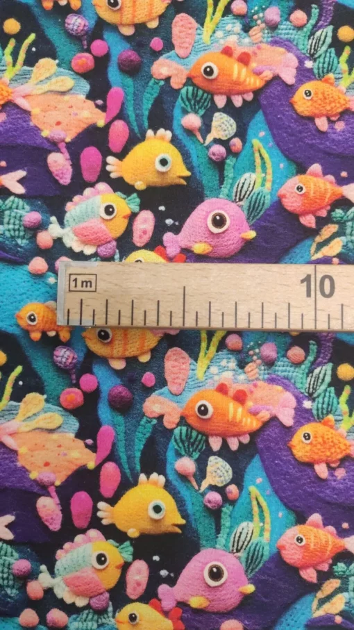 Tecido 100% Algodão | Estampa 3D | Estampado Infantil | Peixinhos – Image 3