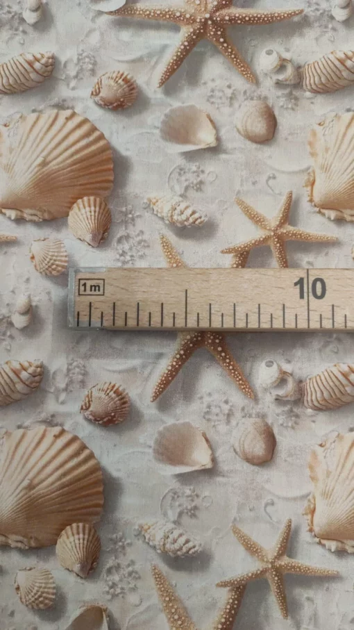 Tecido 100% Algodão | Estampa 3D | Estrelas do Mar/Conchas – Image 3