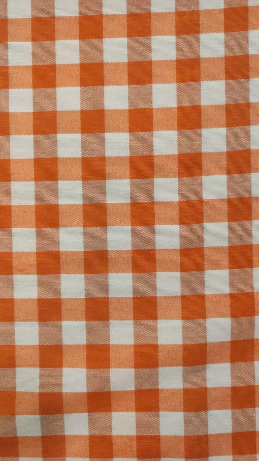 Tecido 100% Algodão | Xadrez | Laranja - Image 3