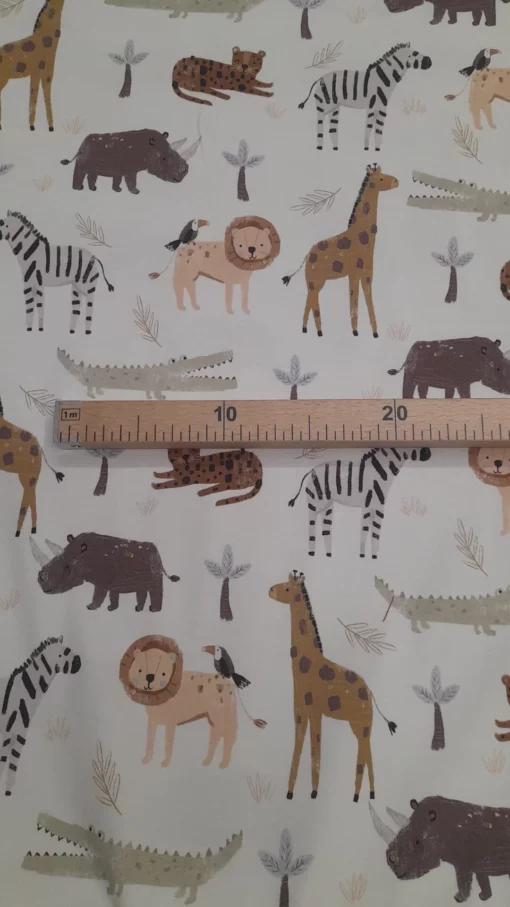 Malha Jersey | Estampado | Poppy | Animais da Selva - Imagen 2