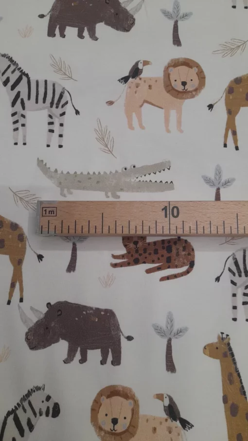 Malha Jersey | Estampado | Poppy | Animais da Selva - Imagen 3