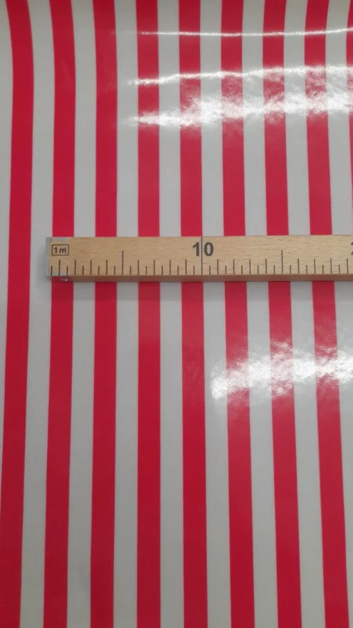 Tecido Plastificado | Estampado | Riscas | Rosa Neon | Risca 1,5CM - Image 6