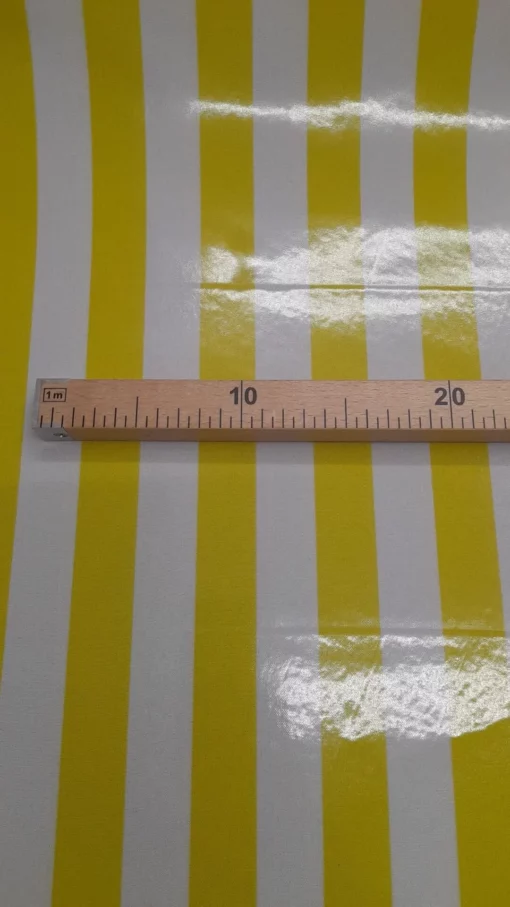 Tecido Plastificado | Estampado | Riscas | Amarelo Neon | Risca 3CM - Image 5