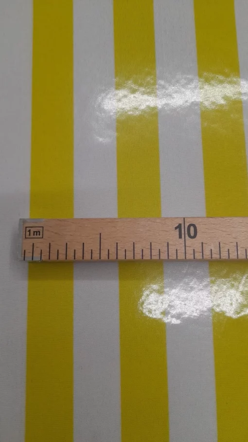 Tecido Plastificado | Estampado | Riscas | Amarelo Neon | Risca 3CM - Image 6