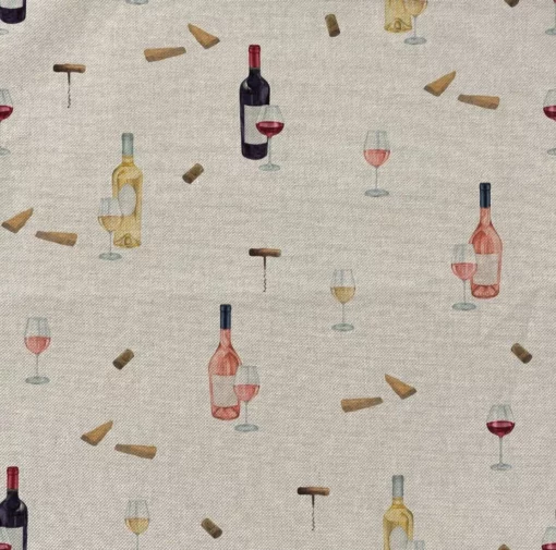 Tecido Aparência de Linho | Estampado Digital | Garrafas