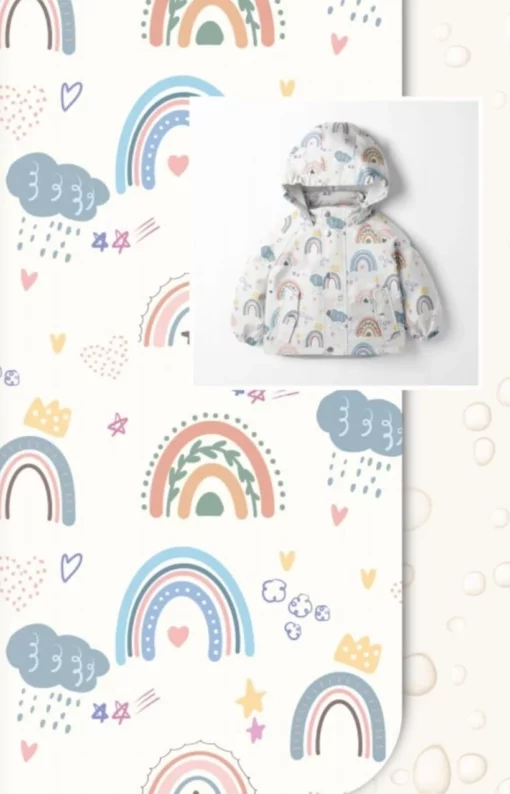 Tecido Aqua Protect | Impermeável | Estampado Infantil | Arco-íris Boho - Image 5