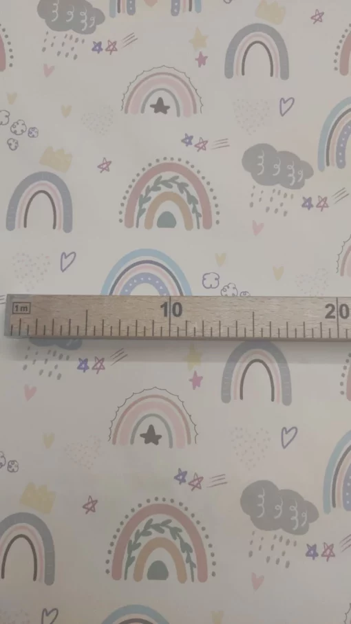 Tecido Aqua Protect | Impermeável | Estampado Infantil | Arco-íris Boho - Image 4