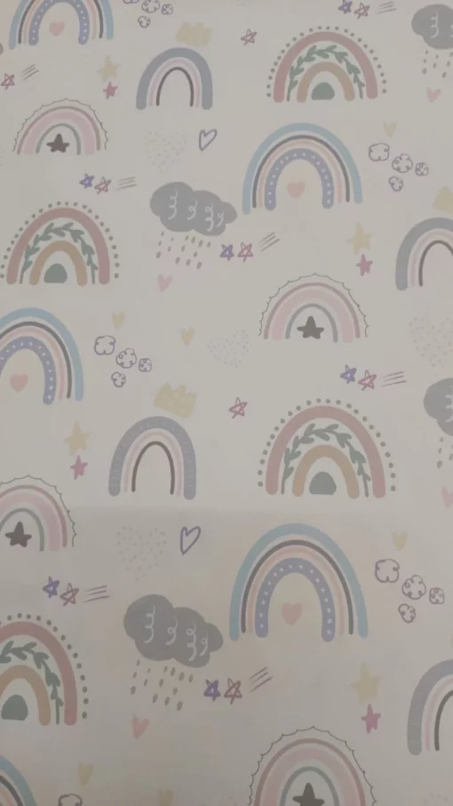 Tecido Aqua Protect | Impermeável | Estampado Infantil | Arco-íris Boho - Image 3