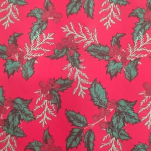 Tecido 100% Algodão | Estampado | Natal | Azevinho