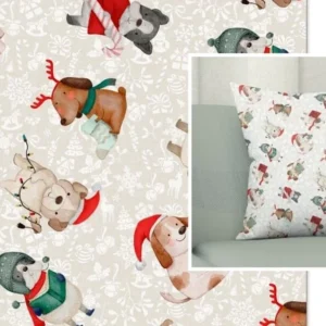 Tecido 100% Algodão | Estampado | Natal | Cãezinhos