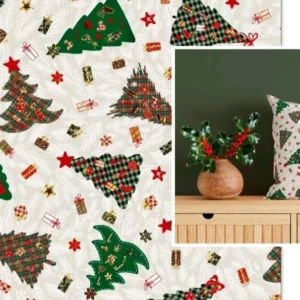 Tecido 100% Algodão | Estampado | Natal | Árvore de Natal