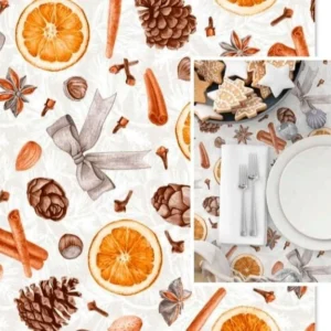 Tecido Loneta  | Estampado | Natal | Frutos Secos