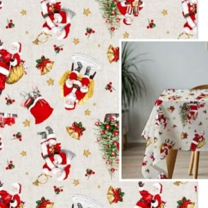 Tecido Loneta  | Estampado | Natal | Pai Natal