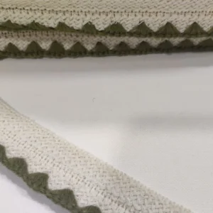 Fita Decorativa | Crochê | Cru/Verde Seco