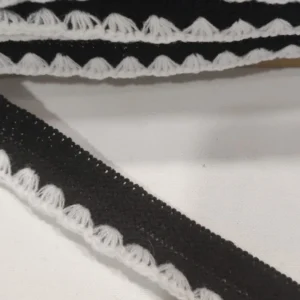 Fita Decorativa | Crochê | Preto/Branco