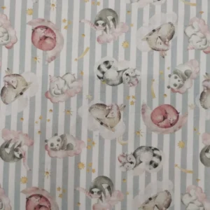 Tecido 100% Algodão | Estampado Infantil | Animais Bons Sonhos