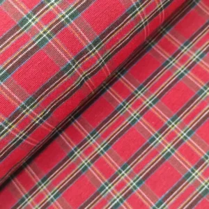 Tecido Loneta  | Natal  | Xadrez Vermelho (pequeno)
