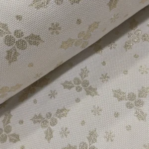 Tecido Loneta  | Panamá | Natal | Lurex Dourado | Azevinho