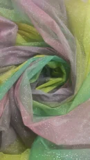Tulle Estampado | Carnaval | Riscas | Brilhantes Prata | Rainbow
