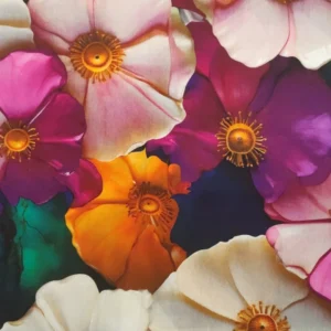 Tecido 100% Algodão | Estampado | Floral | Camélia