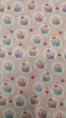 Tecido 100% Algodão | Estampado | Pastelaria | Cupcake | Fundo Rosa