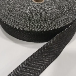Precinta | 100% Poliéster | 3cm | Preto/Lurex Prateado