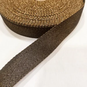 Precinta | 100% Poliéster | 3cm | Preto/Lurex Dourado