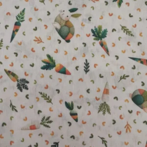 Tecido Loneta |  Estampado | Páscoa | Cenoura