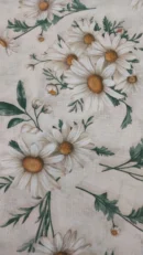 Tecido Loneta  | Estampado | Malmequer (Folha verde escuro)