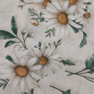 Tecido Loneta  | Estampado | Malmequer (Folha verde escuro)