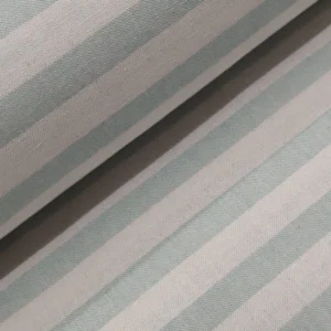 Tecidos Resinados | Estampado | Linho Alentejano | Riscas | Verde Água