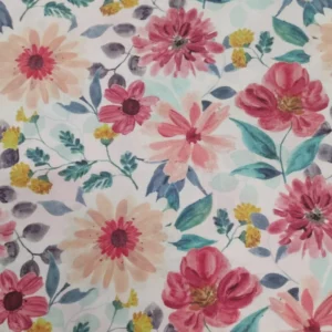 Tecido 100% Algodão | Estampado Digital  | Floral (vermelho)