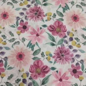 Tecido 100% Algodão | Estampado Digital  | Floral (rosa velho)