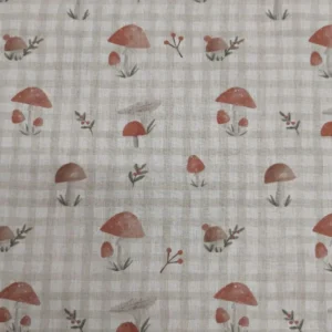 Tecido 100% Algodão | Estampado Infantil | Cogumelos