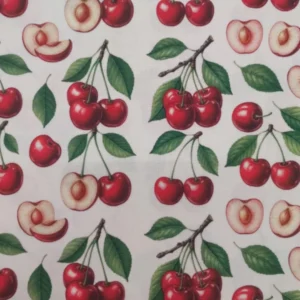 Atoalhado | 100% Poliéster | Estampado | Cerejas