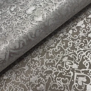 Tulle Charm | Estampado | Carnaval | Brilho Platinado | Corações | Prateado