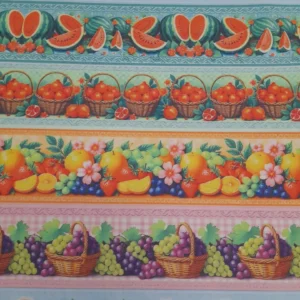 Tecido 100% Algodão | Barras | Estampado | Frutas
