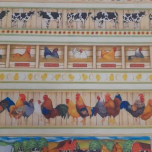 Tecido 100% Algodão | Barras | Estampado | Animais da Quinta