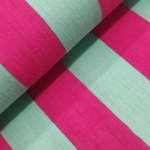 Musselinas | Algodão Orgânico | Estampado | Riscas Menta (5cm)