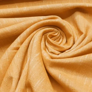 Tecido Decoração/Vestuário | Aspeto Linho | Liso | Mostarda
