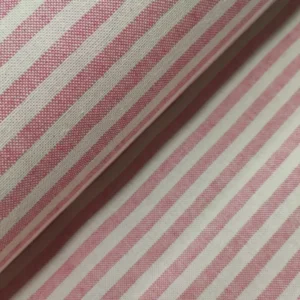 Tecido Decoração | Linho Alentejano | Estampado | Risca Fina | Fucsia/Cru (C22)