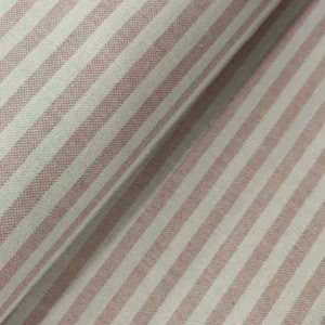 Tecido Decoração | Linho Alentejano | Estampado | Risca Fina | Rosa Bebé/Cru (C12)