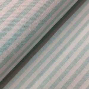 Tecido Decoração | Linho Alentejano | Estampado | Risca Fina | Verde Água/Cru (C43)