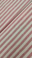 Tecido Decoração | Linho Alentejano | Estampado | Risca Fina | Vermelho/Cru (C08)