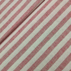 Tecido Decoração | Linho Alentejano | Estampado | Risca Fina | Vermelho/Cru (C08)