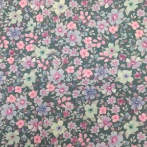 Tecido 100% Algodão | Poppy | Estampado Digital  | Floral (Petróleo)