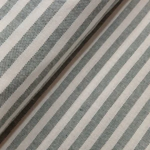 Tecido Decoração | Linho Alentejano | Estampado | Risca Fina | Verde Escuro/Cru (C23)