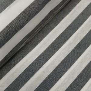 Tecido Loneta  | Estampado | Riscas (1,5cm) | Preto