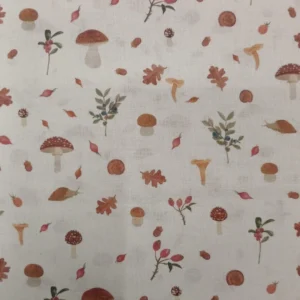 Tecido 100% Algodão | Estampado | Cogumelos